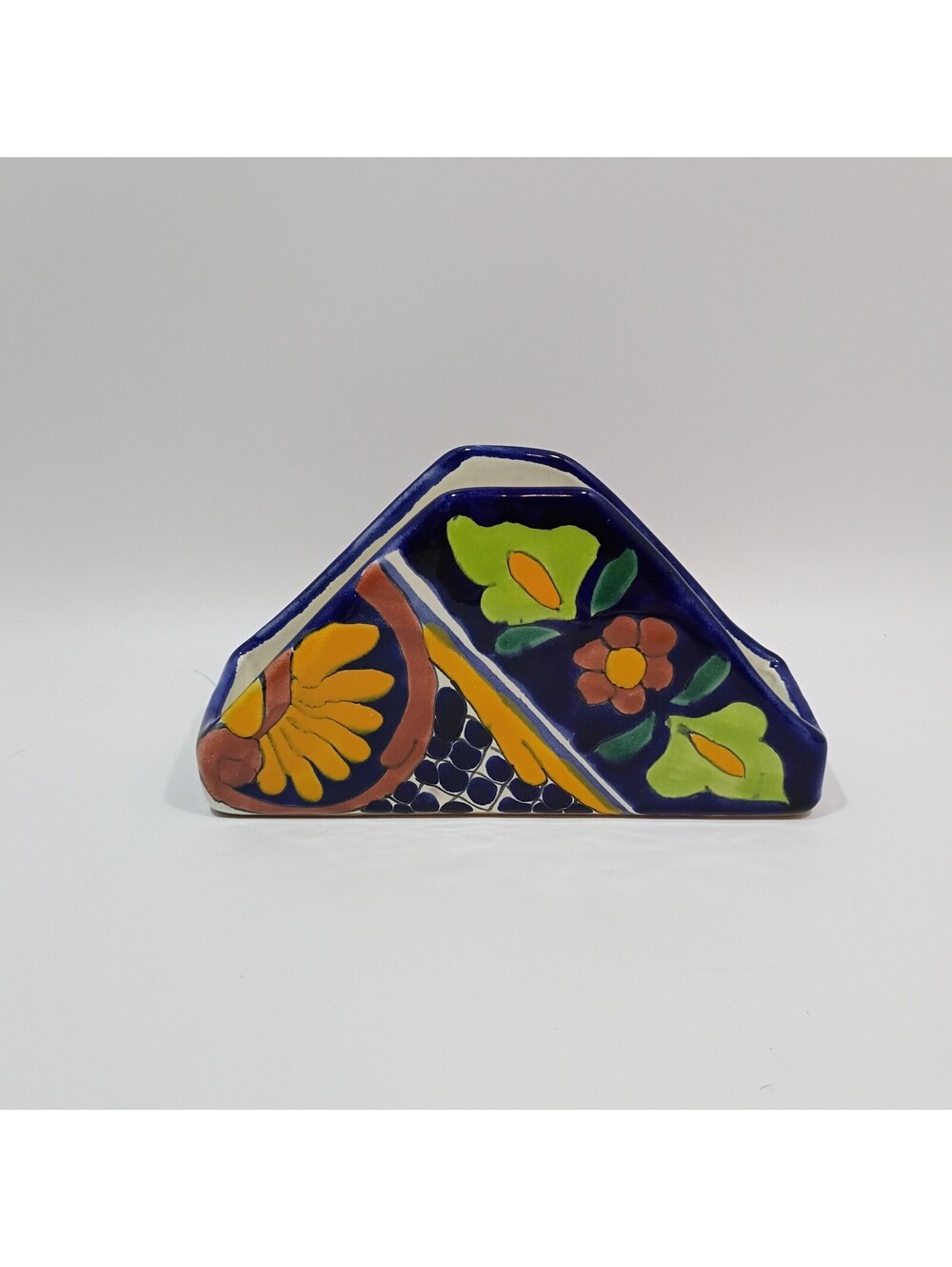 Talavera Pottery Mexican Multi Color Napkin Holder Daisy